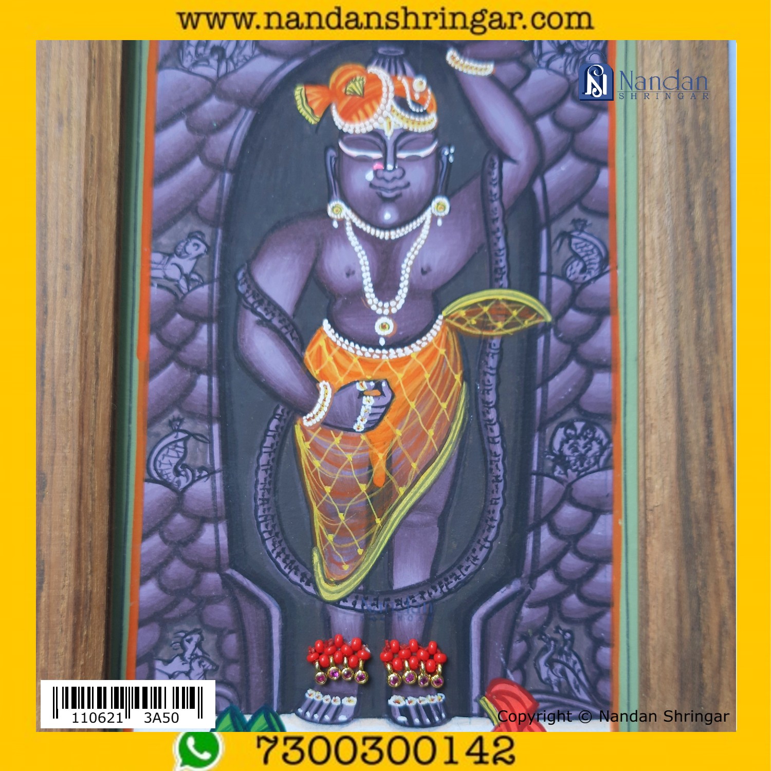 Nupur Chitra Ji - Red (Silver) - Nandan Shringar Nathdwara