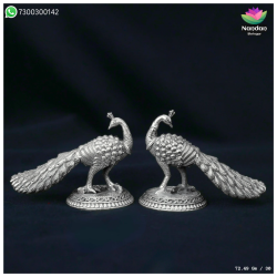 Peacock Fine Silver - One Pair ( 72.9 GM)