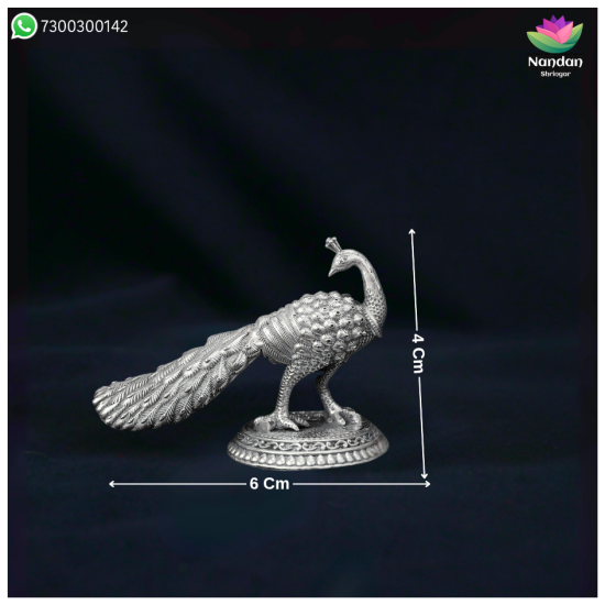 Peacock Fine Silver - One Pair ( 72.9 GM)