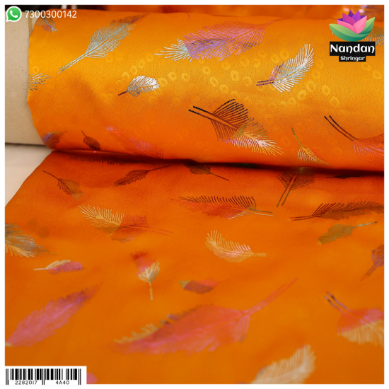 Satin Mayur Print Vastra - Blue
