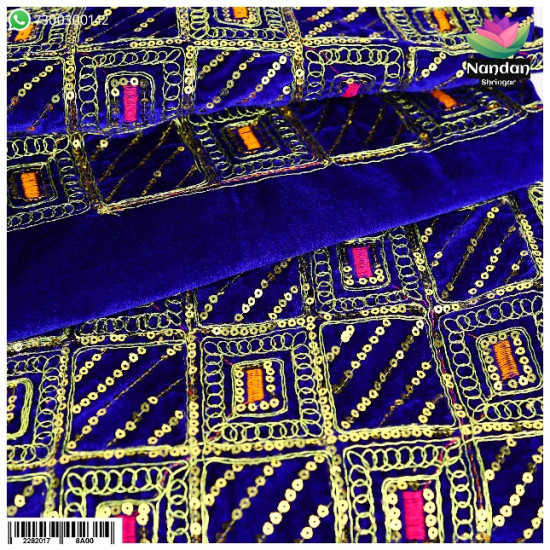 Velvet Chokhana Vastra - Dark Blue