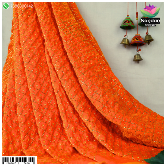 Velvet Choras Kaam Vastra - Orange 