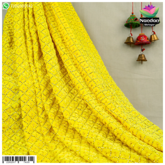 Velvet Choras Kaam Vastra - Yellow 
