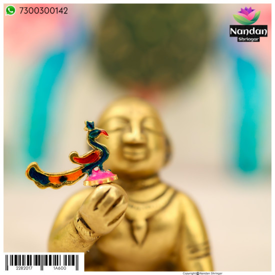 Meenakari Hasth Mor - Silver