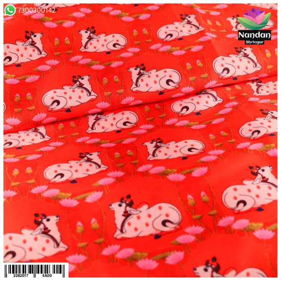 Cow Print Vastra ( Red ) Cow Print Vastra ( Red )