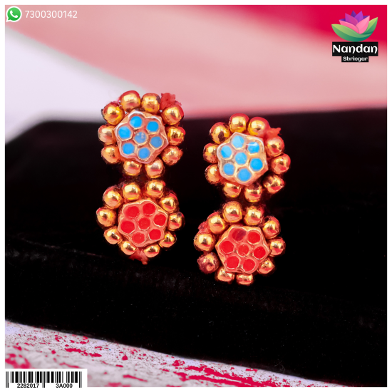 Meenakari Karnfool - (Silver) Meenakari Karnfool - (Silver)