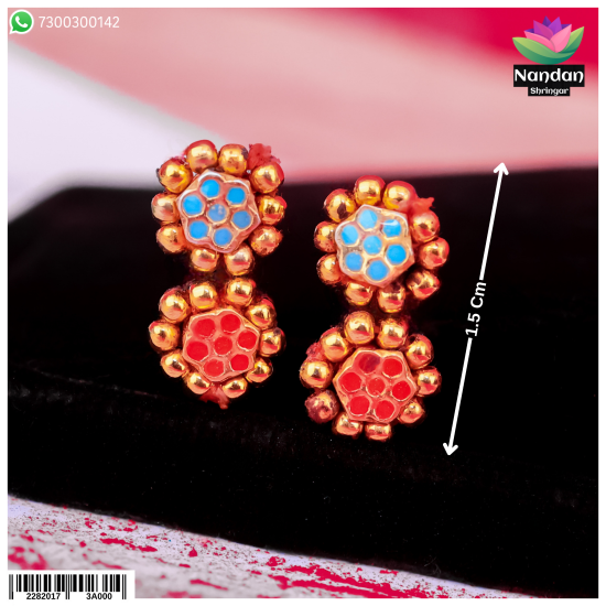 Meenakari Karnfool - (Silver) Meenakari Karnfool - (Silver)