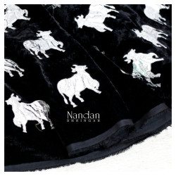 Cow Print Velvet Vastra - Black