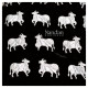 Cow Print Velvet Vastra - Black