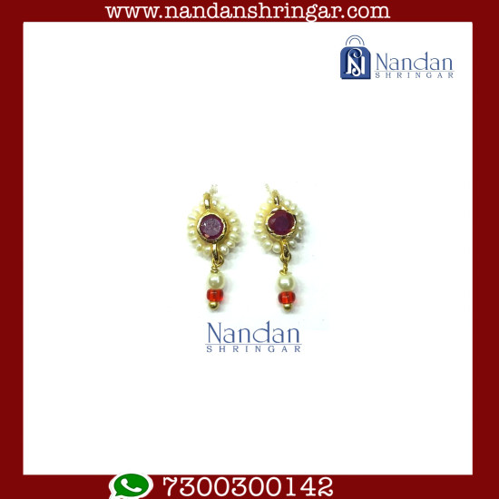 Lolak Bindi (Karnfool) - Pack of 4 Pairs (Real Pearl & Silver)