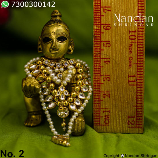 Real Pearl Kundan Haar - (Silver)