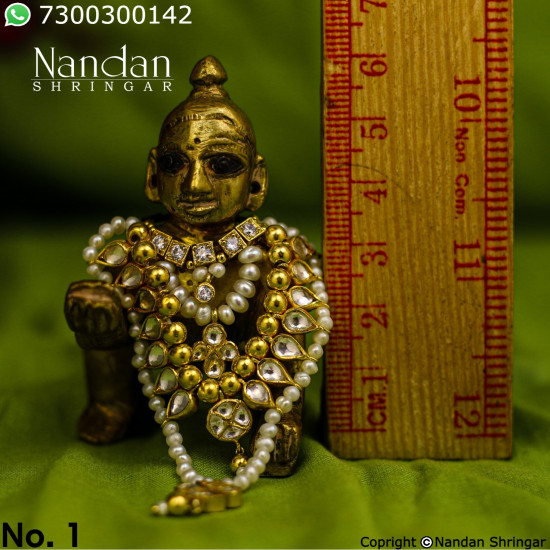 Real Pearl Kundan Haar - (Silver)