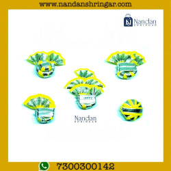 Silver Zari Paag Set - Yellow  (Pack of 5)