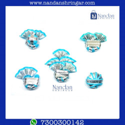 Silver Zari Paag Set - Firozi (Pack of 5)