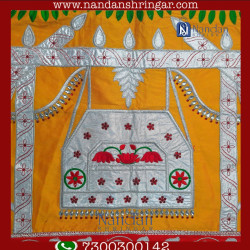 Special Embroidery Pichwai Silk (Nandotsav)