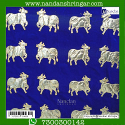 Cow Print Velvet Vastra - Blue