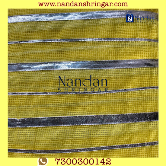 Dhora Wala Doriya Special Zari  Vastra - Yellow (Nimbu Pila)